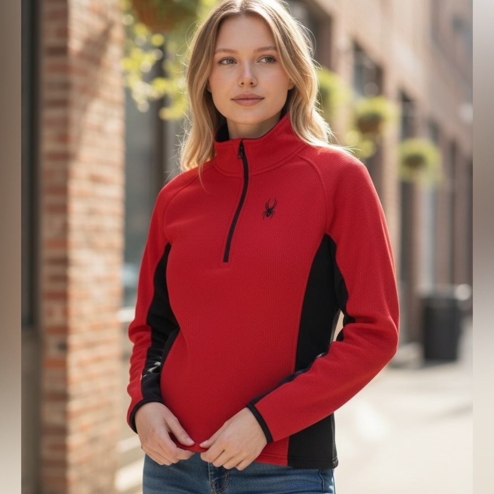 Spyder Red and Black Pullover - Causal  - Size Medium